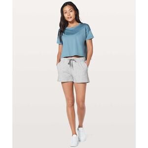 Lululemon On The Fly Drawstring Shorts Gray Womens Size 6